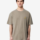 Cotton T-Shirt with Logo Grey
