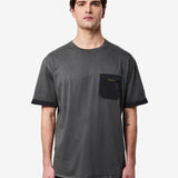 Cotton T-Shirt with Patch Pocket Dark Grey