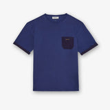 Cotton T-Shirt with Patch Pocket Dark Blue