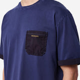 Cotton T-Shirt with Patch Pocket Dark Blue