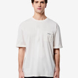 Cotton T-Shirt with Patch Pocket Off White