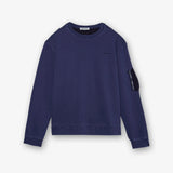 Cotton Sweatshirt with Nylon Detailing Blue