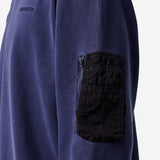 Cotton Sweatshirt with Nylon Detailing Blue
