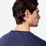 Cotton Sweatshirt with Nylon Detailing Blue