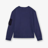Cotton Sweatshirt with Nylon Detailing Blue