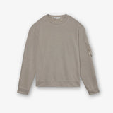 Cotton Sweatshirt with Nylon Detailing Grey