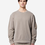 Cotton Sweatshirt with Nylon Detailing Grey