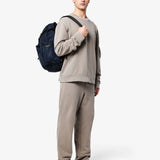 Cotton Sweatshirt with Nylon Detailing Grey