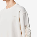 Cotton Sweatshirt with Nylon Detailing