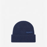 Merino Wool Beanie Indigo Melange