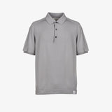 Steel knitted polo shirt