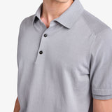 Steel knitted polo shirt