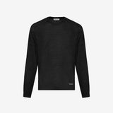 Wool and silk crew neck sweater Black