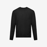 Wool and silk crew neck sweater Black