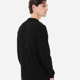 Wool and silk crew neck sweater Black