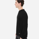 Wool and silk crew neck sweater Black