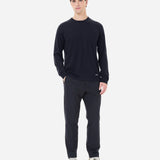 Blue wool and silk crew neck sweater