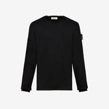 Black Cotton Crewneck Sweater