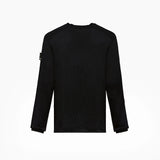 Black Cotton Crewneck Sweater