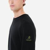 Black Cotton Crewneck Sweater
