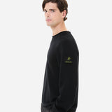 Black Cotton Crewneck Sweater