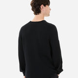 Black Cotton Crewneck Sweater