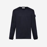Navy Cotton Crewneck Sweater
