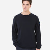 Navy Cotton Crewneck Sweater
