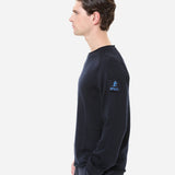 Navy Cotton Crewneck Sweater