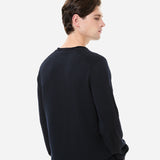 Navy Cotton Crewneck Sweater