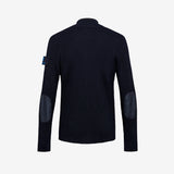 Wool cardigan with zipper blue