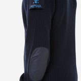 Wool cardigan with zipper blue