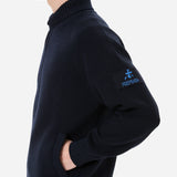 Wool and Teflon Jacket with Zip Blue