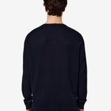 Cotton Crew Neck Sweater Blue