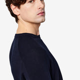 Cotton Crew Neck Sweater Blue