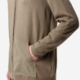 Zip-Up Cotton Cardigan with Nylon Details