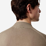 Zip-Up Cotton Cardigan with Nylon Details