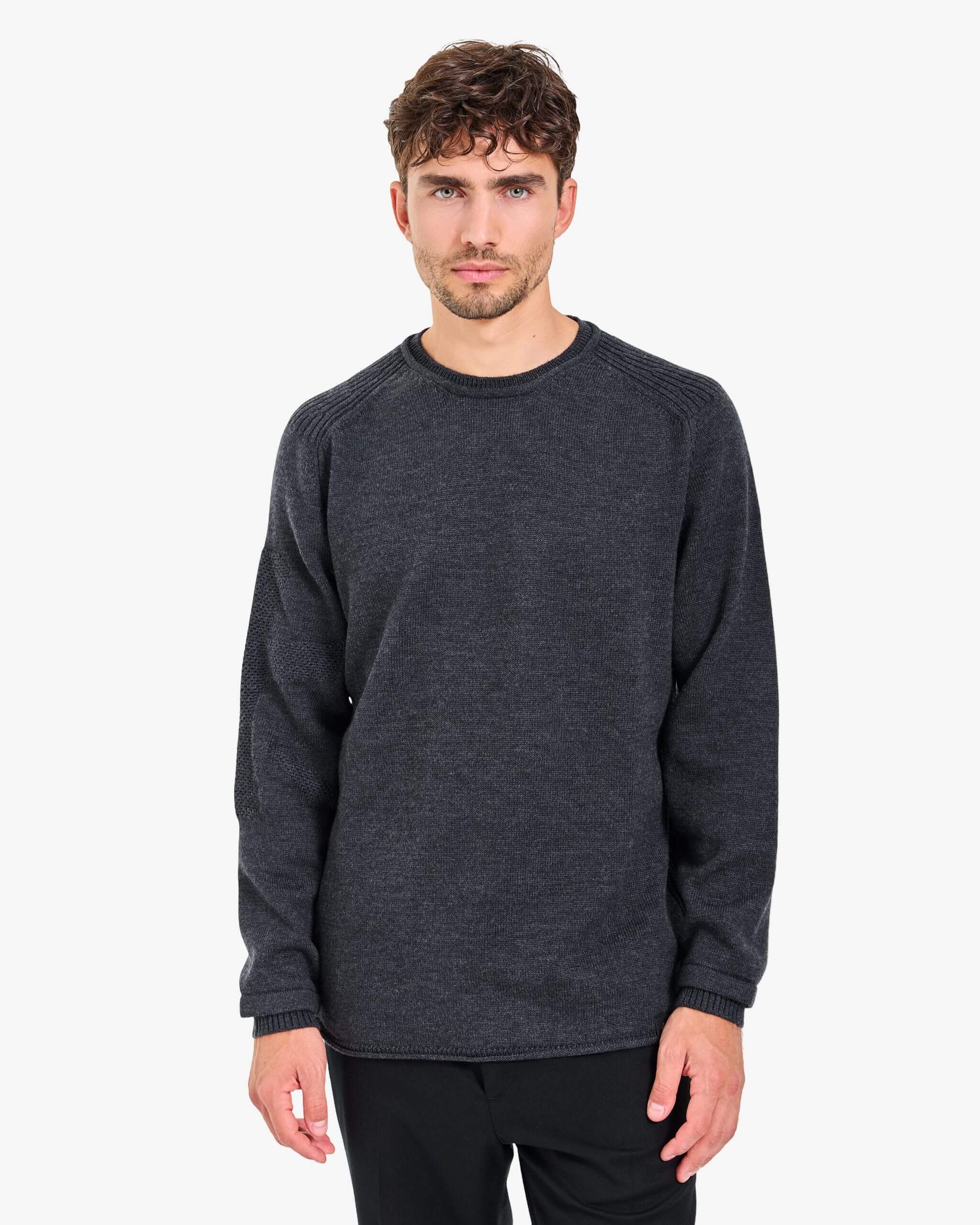 Knit Crew-Neck Sweater Anthracite - Premiata