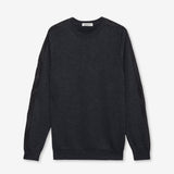Wool Sweater with Nylon Inserts Anthracite