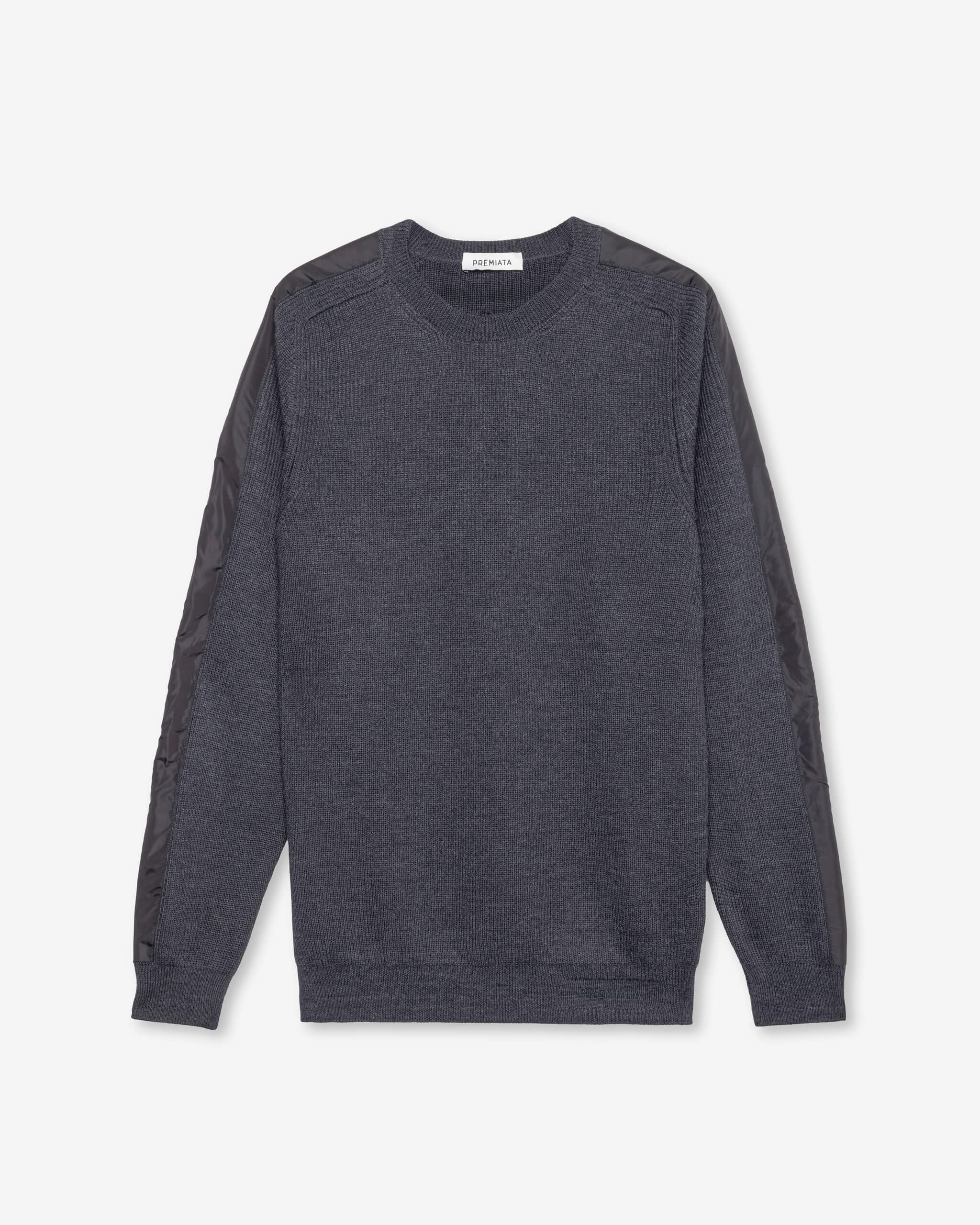 Wool Sweater with Nylon Inserts Anthracite - Premiata