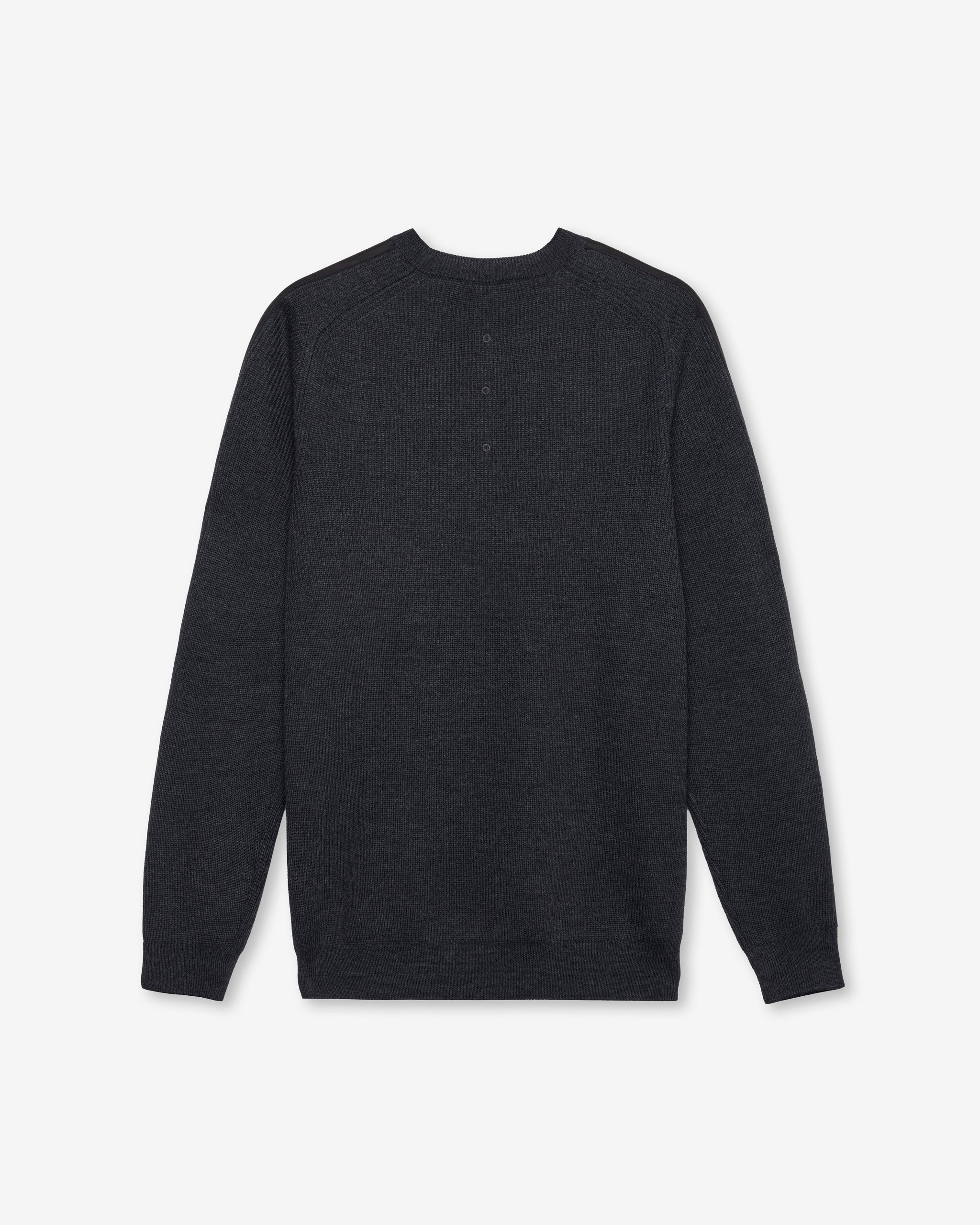 Wool Sweater with Nylon Inserts Anthracite