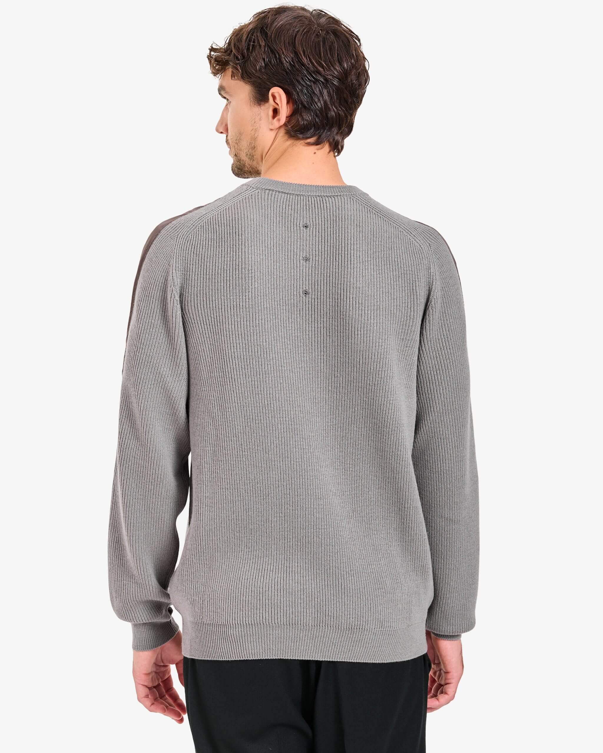 Wool Sweater with Nylon Inserts Taupe - Premiata