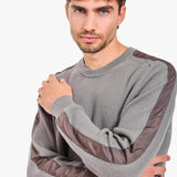Wool Sweater with Nylon Inserts Taupe - Premiata