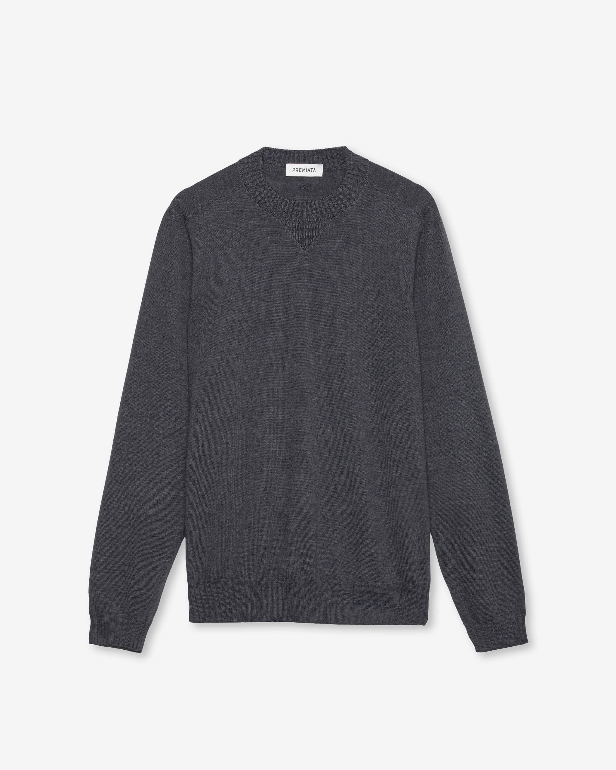 Wool Sweater with Elbow Patches Anthracite - Premiata