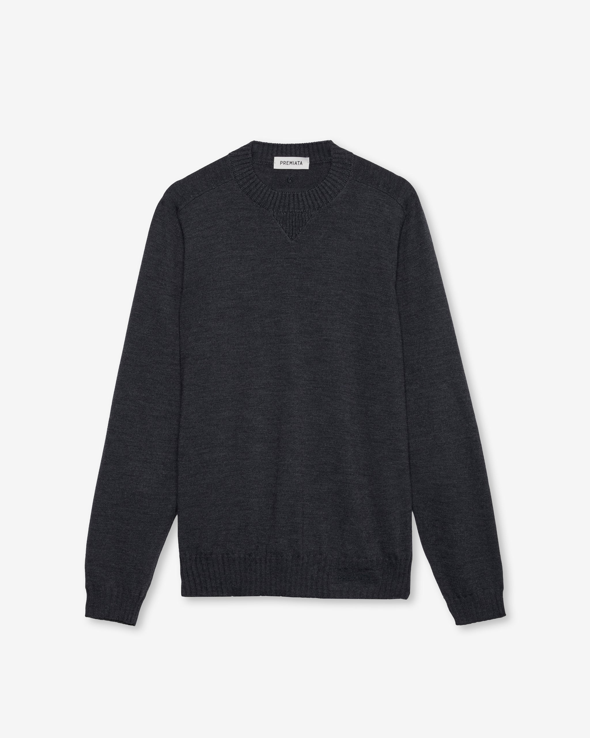 Wool Sweater with Elbow Patches Anthracite
