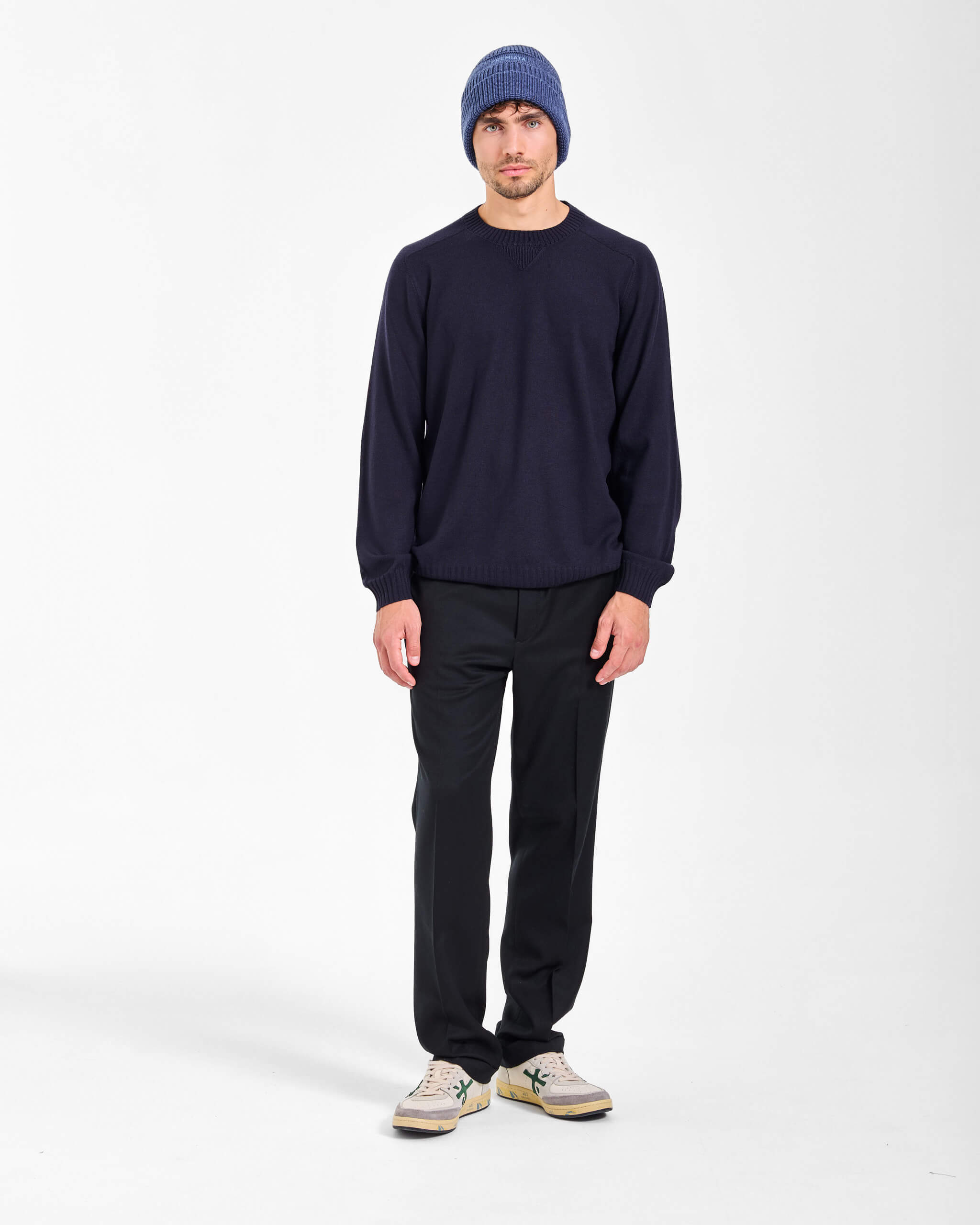 Wool Sweater with Elbow Patches Blue - Premiata