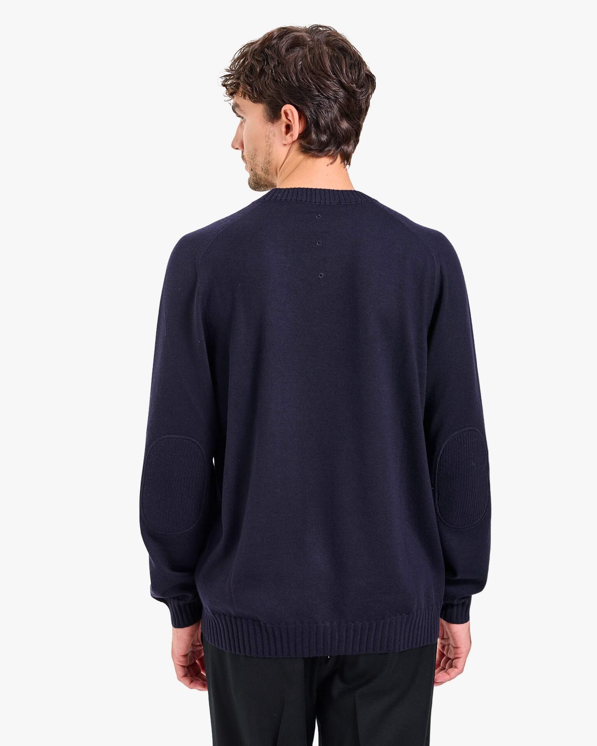 Wool Sweater with Elbow Patches Blue - Premiata