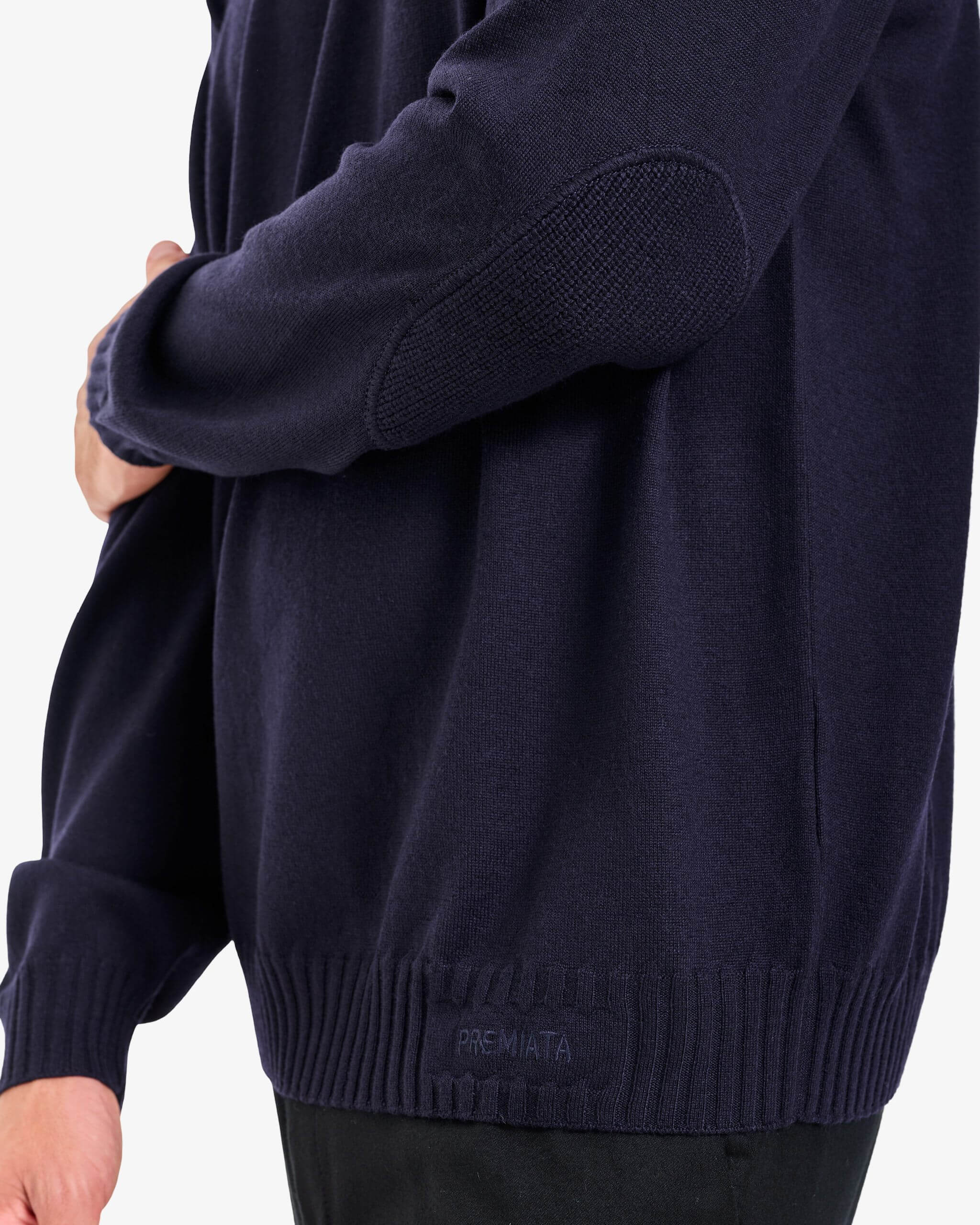Wool Sweater with Elbow Patches Blue - Premiata