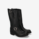 Silvia Leather Biker Boots Black - Premiata