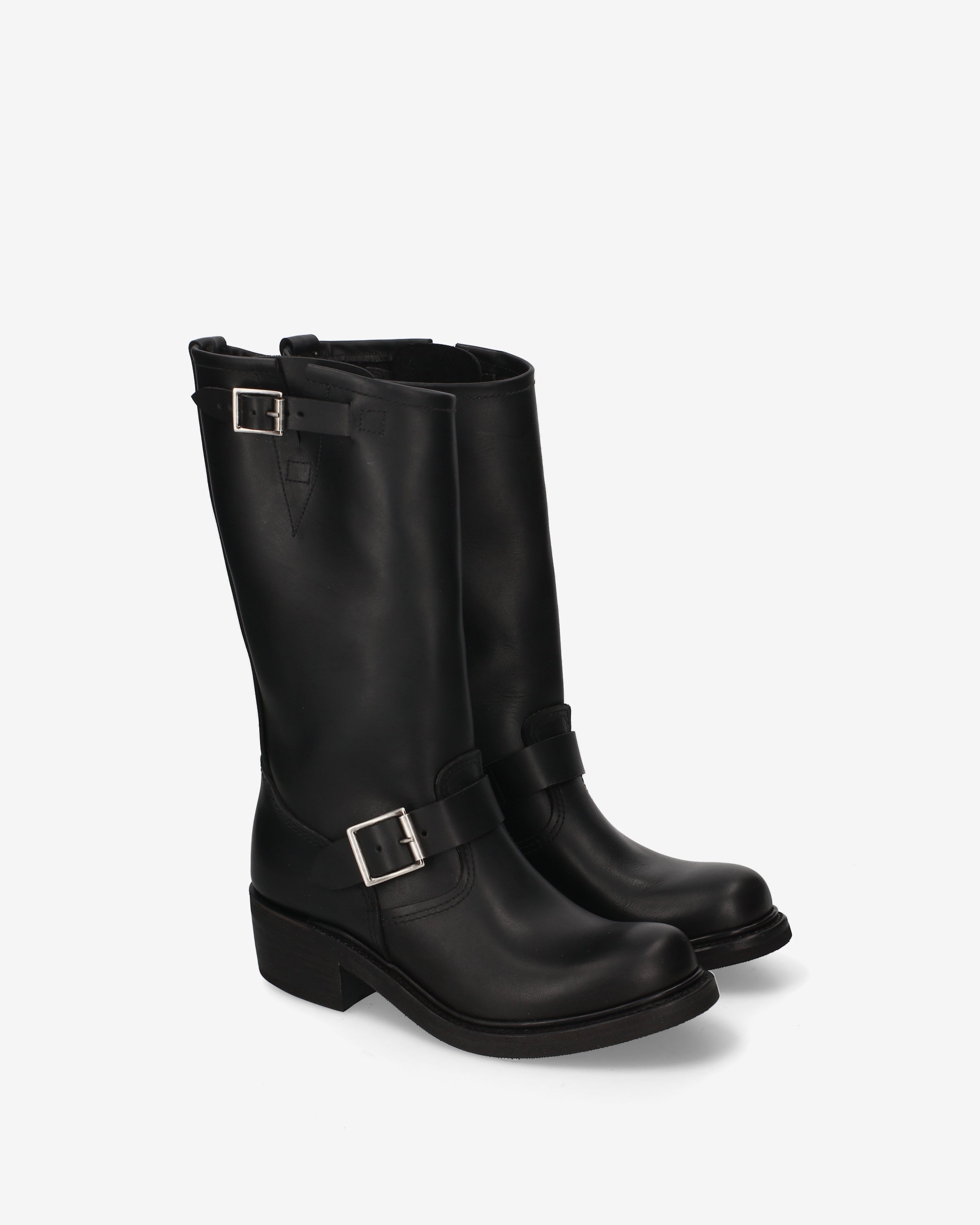 Silvia Leather Biker Boots Black - Premiata